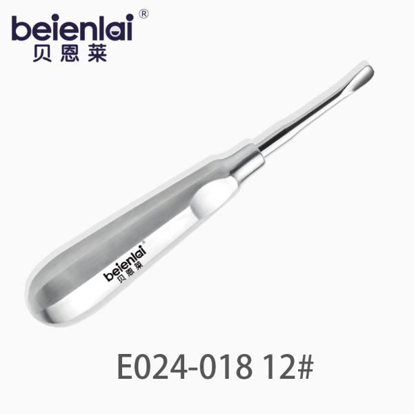 Benlai Dental Elevator E024-018 KXB 12#, Curved 4.0 Tip, Hollow Octagonal Handle